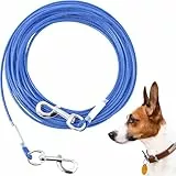Mi Metty Tie-Out Leinen für Hunde,3/6/9/15m Kausichere Hundeleinen,Tie Out Cables Hofleine Für mittlere bis große Hunde (Blau, 30ft(9M))