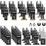 PECHAM 37PCS Multitool Sägeblatt, Universal Holz Metall Oszillierende Oszillierwerkzeug Zubehör Fit Porter Cable Black & Decker Rockwell Ridgid Ryobi Milwaukee DeWalt Chicago Craftsman
