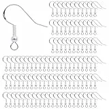 Ohrring Haken 925 Sterling Silber Versilberung Ohrhaken mit Kugel Spule für DIY Ohrhänger Schmuckherstellung Ohring Zubehör 100 Stück
