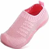 VOLHAL Hausschuhe Kinder Jungen Mädchen Atmungsaktive Pantoffeln Leicht Rutschfest Lauflernschuhe Kleinkinder Hüttenschuhe Slippers Barfußschuhe(Rosa,26 EU)