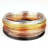Creacraft Basteldraht Schmuckdraht Set 30m 'Golden Autumn' | 6 Farben, 30m (5m je Farbe) | Aluminium-Draht für Kunsthandwerk und Basteln | Ø 1mm