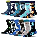 MAKABO Herren-Socken mit lustigem Kleid, lässiges Muster, Baumwolle, Größe 43 - 46, 12 Paar - Funny Animal Series, 43-47 EU