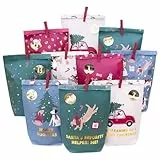 Papierdrachen Adventskalender 2025 - Hunde - zum selbst Befüllen – 24 bunte Papiertüten mit Zahlenaufklebern und Holzklammern - DIY - Weihnachten - Kinder und Erwachsene