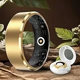 YD LIFE Smart Ring für Herren Damen - 2025 AI Fitness Tracker 5 ATM Wasserdicht mit Temperaturmessung,100+ Sportmodi,Schlafmonitor,Herzfrequenz, SpO2, Smartring für Android iOS (Gold, #8-18.5mm)