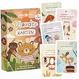 LEBENSKOMPASS® Plauderkarten Kinder ab 5 Jahren - 50 Gesprächskarten Kinder in Box - Gefühlekarten, Erzählkarten, Affirmationskarten - Familienkartenspiel für zuhause & unterwegs
