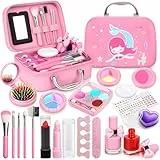 Dreamon Kinderschminke mädchen, Waschbar Make up Spielzeug für Mädchen Kinder Nagellacke mit Koffer Geschenke Spielzeug 3 4 5 6 7 8 Jahre Mädchen