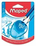 Maped - Schulmaterial - Bleistiftspitzer I Gloo - Bleistiftspitzer mit Tank - Mit 2 Spitzlöchern - Kompakte Gehäusegröße - 3 verschiedene Designs