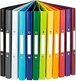 Idena 10426 - Ringbuch DIN A4, im 12er Set, 2-Ring-Mechanik mit 16 mm Durchmesser, 2 cm Rückenbreite, in 12 unterschiedlichen Farben, passend für ca. 30 Blatt mit 80 g/m²