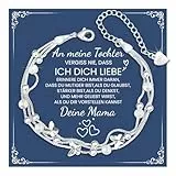 CheersLife Tochter Armband,Armband Silber 925 Damen Schmetterling 3-Lagige Kette Armbänder,Geschenk für die Tochter Geburtstagsgeschenk für Töchter Mädchen Weihnachten Kreative Geschenke