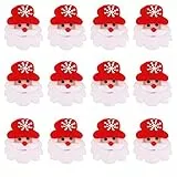 Toyvian Weihnachten Brosche Pins LED Licht Blinky Weihnachtsmann Abzeichen Weihnachten Schmuck Party Favor 12 Stück (Rot und Weiß)