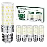 Tailcas E27 LED Kaltweiß Birne, 6000K 1000LM 12W E27 Lampe, Ersatz für 100W Glühlampe, Nicht Dimmbar Kein Flackern Energiesparlampe, AC 85-265V Edison Schraube Kerze Leuchtmittel (6er-Pack)