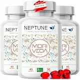 Moriveda NEPTUNE Krillöl Kapseln, 135-Tage-Vorrat, mit Omega-3 6 9 (EPA/DHA), Antioxidantien, Vitamin E & Cholin, MSC-zertifiziert & nachhaltig, 3 x 90 Softgels