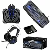 Snakebyte PC Gaming Multi-Pack 4-in-1 Multipack Tastatur, Maus, Mauspad, Headset mit HogoR Objektiv-Reinigungstuch