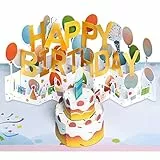 Geburtstagskarte 3D Pop Up Geburtstagskarten Erstaunliche Geburtstagsgeschenk Pop Up Karten für Männer, Frauen, Mama, Papa, Ehemann, Ehefrau, Schwester, Bruder goldene Grußkarten mit Bronzing Umschlag