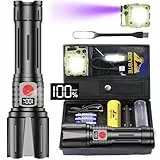 BEYSTE Taschenlampe LED Aufladbar 1000000 Lumen, LED Taschenlampe Extrem Hell Militärische, Sehr Helle Akku Taschenlampen USB C, Starke Taktische Taschenlampe Wasserdicht For Outdoor NotfäLle
