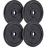 ScSPORTS® Hantelscheiben - Set, 10/20/30/40kg, 30/31mm Bohrung, Gusseisen, Schwarz - Hantelscheiben-Set, Gewichtsscheiben, Hantelgewichte, Fitness Scheiben, Gewichte für Hantel (20 KG (4 x 5 kg))