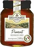 Breitsamer Honig aus dem Piemont 500g flüssig - Aromatisch blumiger flüssiger Honig mit charakteristisch kräftigem Geschmack (1 x 500g)