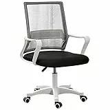 Future Warrior Ergonomischer Bürostuhl, Lendenwirbelstütze, höhenverstellbarer Chefsessel, Drehstuhl, Netzstuhl (Schwarz-Weiß)