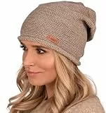 Alur Mütze Damen Beanie Wintermütze Strickmütze - Warme Elastisch Elegant Winter Mütze EKO - Weiches Garn Stilvoll Universell Warm (Latte)