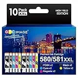GPC IMAGE 580 581 XXL Druckerpatronen Kompatible für Canon 580 581 Patronen Multipack für Canon Pixma TS705 TR8550 TS6150 TR7550 TS6250 TR8500 TS8251 TS6350 TS9550 TS6151 TS9551 (10er-Pack)