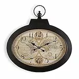 Versa Pangea Dekorative Wanduhr für die Küche, das Wohnzimmer, Esszimmer oder Schlafzimmer, Maßnahmen (H x L x B) 63 x 6 x 60 cm, Metall, Farbe: Schwarz
