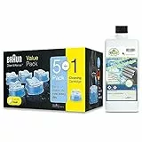 Original Braun Kartuschen Plus JaTop Nachfüllflüssigkeit 1l (6 Originale, versiegelte Kartuschen ohne Karton)