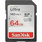 SanDisk Ultra SDXC UHS-I Speicherkarte 64 GB (Für Kompaktkameras der Einstiegs- und Mittelklasse, Full HD-Videos, U1, C10,V10, bis 140 MB/s Lesegeschwindigkeit, 10 Jahre Garantie)