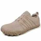 Barfußschuhe Damen Herren Breite Barfuss Schuhe Laufschuhe Zero-Drop Sohlen Zehenschuhe Traillaufschuhe Leichte Atmungsaktiv Fitnessschuhe Komfort rutschfest Straßenlaufschuhe Unisex(Khaki 38EU)