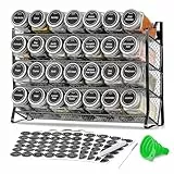 Generisch Gewürzregal Stehend & Wand Gewürz Organizer Küchen Organizer mit 28 Gewürzgläser und 180 Gewürzetiketten Spice Rack Organizer für Küche, Arbeitsfläche, Schrank, Speisekammer, JAR ROCK-4