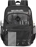 Wadirum Leichter Mesh-Rucksack für Mädchen und Jungen Cooler Schulrucksack für Teenager Schwarz