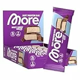 MORE Soft Protein Bar, 10er Box, 10 x 50 g, Milky Candy Cream, Protein Riegel ohne Zuckerzusatz