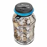Hangrow Sparschwein groß Sparbüchsen für Erwachsene, Spardose Münzbehälter 1.8L, Digitales Zählmünzglas mit Schloss (EUR), Sparglas Geschenk für Jungen