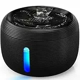 SIBAYS Trinkbrunnen für Katze - 3.5L Katzenbrunnen mit 25dB Ultraleise Pumpe & LED-Fenster - Trinkbrunnen für Hunde mit 2 Aktivkohlefilter, BPA-frei Katzentrinkbrunnen, Tiefenfilterung, FS77 (BK)