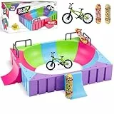 Aolieh Finger Skateboard und Rampe Zubehör Set-Fingerboard Skate Park Spielzeug Set-DIY Finger Skate Boarding Ultimate Sport Training Requisiten Spielzeug für Kinder