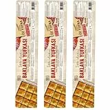 Öz Yufka Filo-Teigblätter für Baklava Teigblätter Täglich frischer Teig Frisches Gebäck, Filoteig 480 Gramm x 3 Packungen mit Pufai Grocery