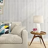 Livelynine Tapete Selbstklebend Holzoptik 3D Effekt 40CMx5M Abwaschbare Selbstklebende Tapete Holz Weiß Wohnzimmer Badezimmer Selbstklebende Wandpaneele Holz Weiß Holztapete Selbstklebend Weiss