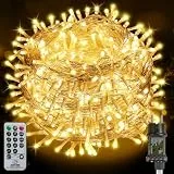 FairyGlim Weihnachtslichterkette mit Fernbedienung-50M 500 LED für Wasserdichte Outdoor Lichterkette mit 8 Modi. Ideal für Gärten, Partys, Terrassen und Balkon festliche Deko (warmweiß)