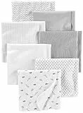 Simple Joys by Carter's Unisex Baby Spucktücher aus Musselin, 7er-Pack, Grau/Weiß/Schwarz, Einheitsgröße