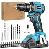 LEEIKOO Akkuschrauber 21V Bürstenlos mit 1 Akku 2.0Ah