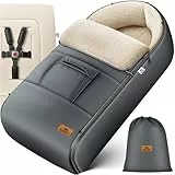 Kidiz® Babyfußsack Baby Fußsack Winterfußsack Babyschale mit Reißverschluss Kuschelsack Babydecke Kinderwagen waschbar verschließbarer Kopfteil,Tasche, passend für alle Kinderwagen, Anthrazit