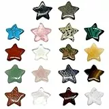 HENGBIRD Glückssteine für Kinder, 18 Stück Edelsteine Heilsteine Set, Natürliche Sternkristall Edelsteine für Kinder, Heilkristalle Chakra Steine Set, Kristalle Steine für Meditation & Dekorationen