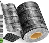 KESSER® PVC Sichtschutzstreifen Sichtschutz Rolle Doppelstabmatten Zaun Blickdicht 70m x 19 cm | 60 Befestigungsclips Wetterfest Windschutz | Zaunfolie Sichtschutz Garten Gartenzaun Schiefer - Anthra