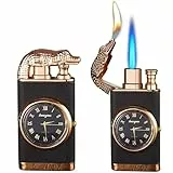 2X Magic Double Jet Flame Feuerzeug - Winddichte Sturmfeuerzeuge mit Doppelflamme, Nachfüllbar Gasfeuerzeug für Outdoor, Camping & Survival (Ohne Gas)