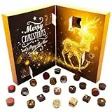 Hallingers Sternennacht - Adventskalender Pralinen hoher Qualität handgemacht abwechslungsreich ohne Alkohol hochwertige Verpackung (Box) - Geschenkideen Weihnachten & Geschenke Adventskalender | Glüc