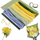 Joyblossom 300 Stück Sonnenblumen Pfeifenreiniger Blumen Set, Pfeifenputzer zum Basteln, mit Geschenkpapier, Geschenkband, für Handgemachte Geschenke, DIY - Dekorationen