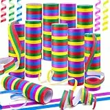 FAELNK Luftschlangen Set 10 Rollen Luftschlangen Bunt Silvester 5 Farben mit je 18 Abrissen für Dekoration Kindergeburtstag Karneval Mottoparty Gelb Grün Rot Blau Lila