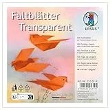 Ursus 2536141 - Faltblätter Transparent Orange, 42 g/m², 100 Faltblätter 14 x 14 cm, durchgefärbt