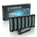 POWEROWL AA Lithium Batterien, 8 Stück, hohe Kapazität, langlebig, 1,5 V Lithium AA Batterie für High-Tech-Geräte (Nicht wiederaufladbar)