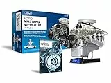 Franzis FMV019 Ford Mustang V8-Motor | 200-Teile Bausatz - transparentes, voll funktionsfähiges Motormodell und reich bebildertes Handbuch | Basteln für Auto Fans | Ab 14 Jahren