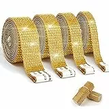 EANLOLY 4 Rollen Strass Selbstklebendes Band Kristall Dekoration Diamant Aufkleber für Kunst Handwerk, DIY Veranstaltung Auto Telefon Dekoration(Gold)